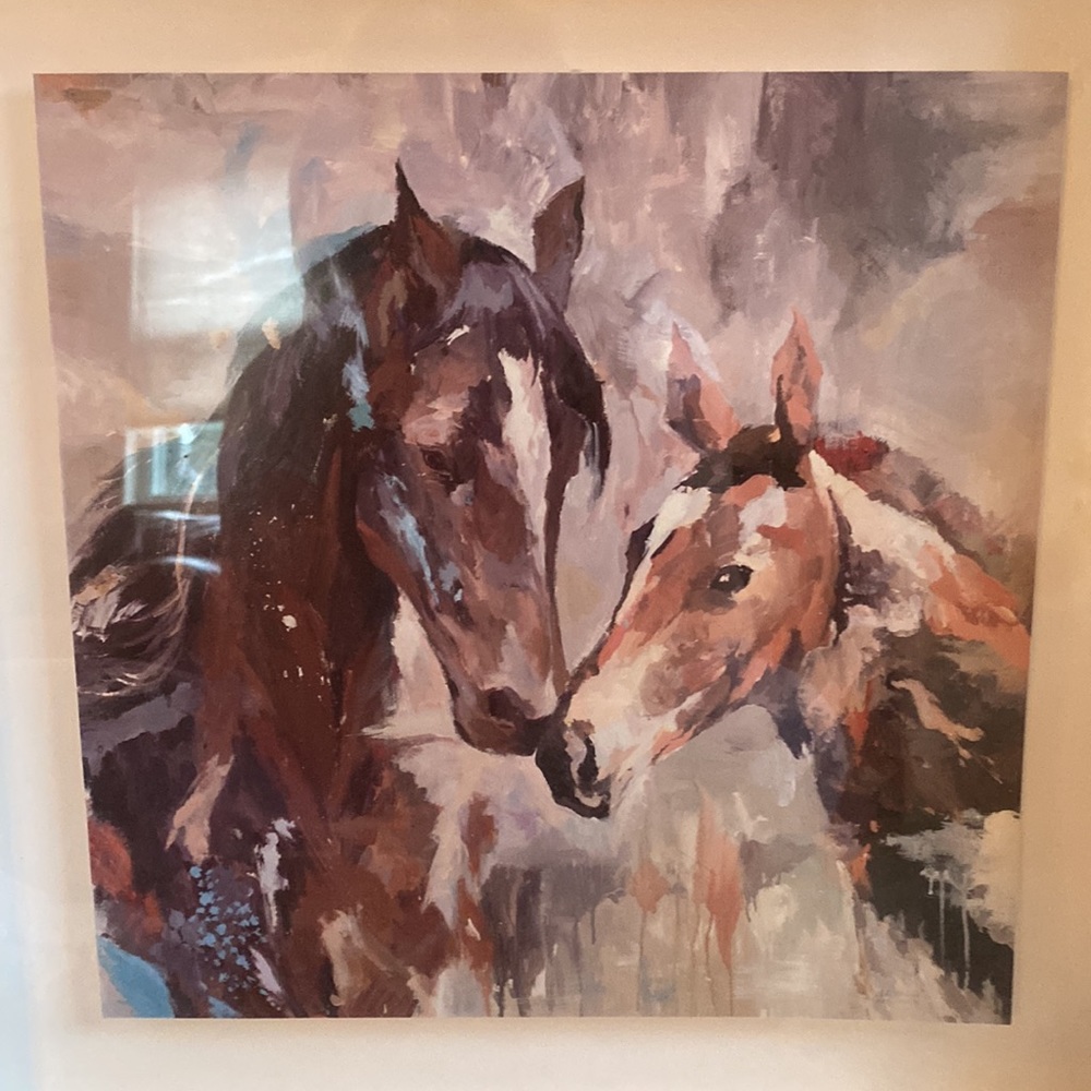 Beautiful Glass enclosed Horses picture. Great addition to your decor. - Picture 5 of 11